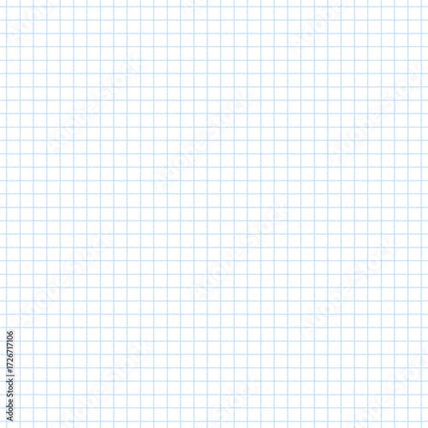 Fototapeta Square checkered paper graph grid school notebook lattice math sheet seamless pattern vector illustration. White millimeter page texture seamless pattern with a geometric rectangle paper graph grid.