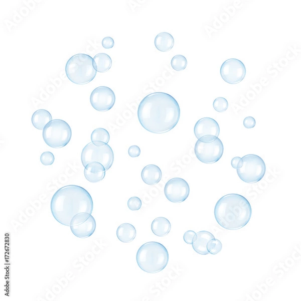 Fototapeta Soap bubbles on a white background