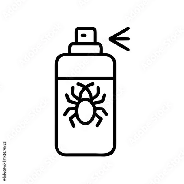 Obraz Insect repellent spray bottle with spider icon illustration  