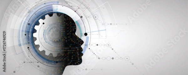 Fototapeta Abstract futuristic network and artificial intelligence technology background