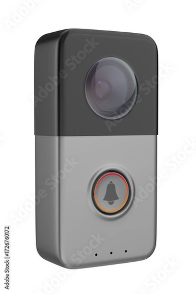 Fototapeta Smart doorbell on transparent background