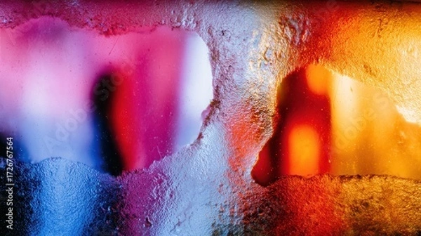 Fototapeta Colorful abstract textures with ice vibrant light reflections