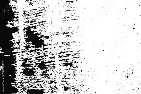Fototapeta Linocut stamp rectangle texture collection background. Random distorted black broken glitch screen background. Digital as manual, lo-fi retro video noise overlay. vector illustration. EPS10