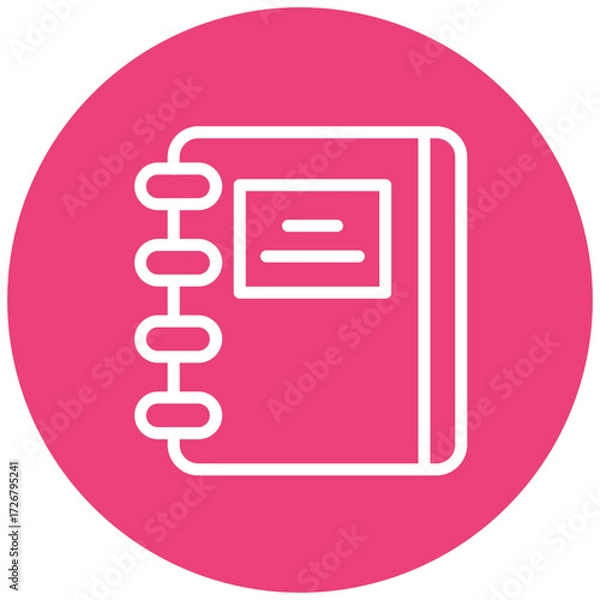 Fototapeta Notebook line icon style