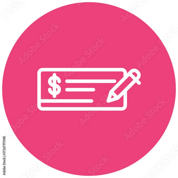 Fototapeta Cheque line icon style