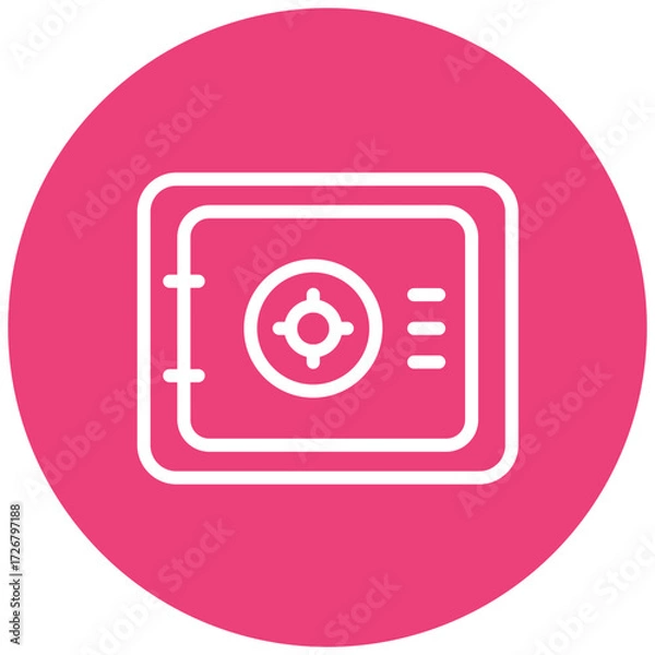 Fototapeta Safe Box line icon style