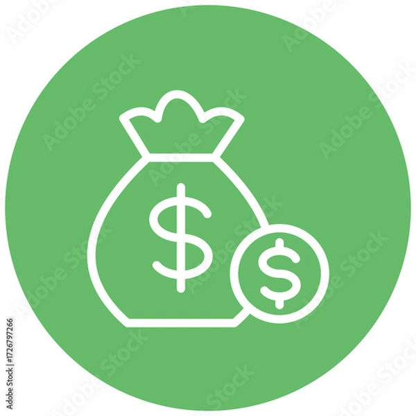 Fototapeta Debt line icon style