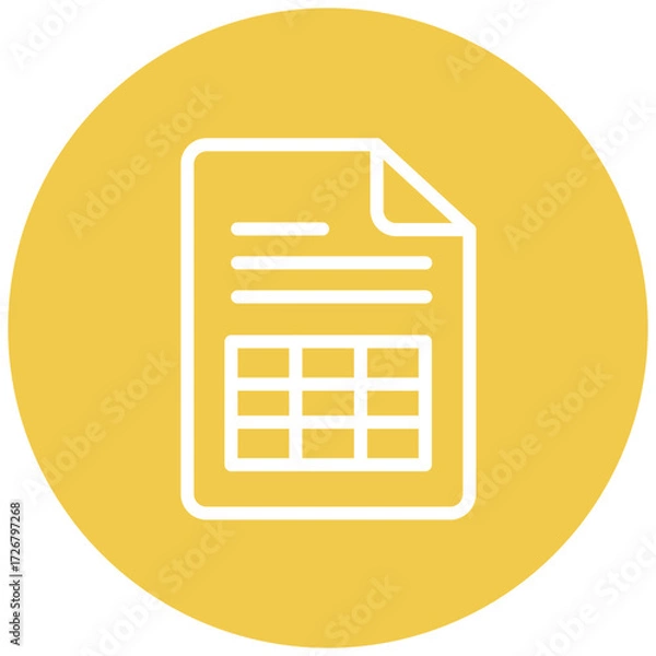 Fototapeta Spreadsheet line icon style