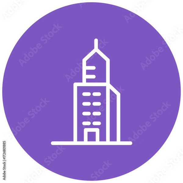 Fototapeta Skyscraper Line Icon Style