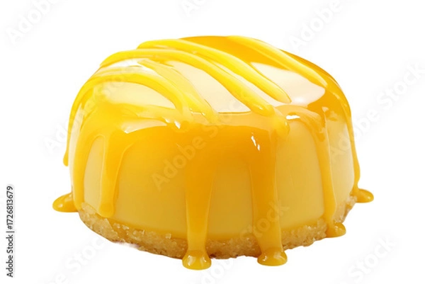 Fototapeta Fresh mango pudding isolated on transparent background