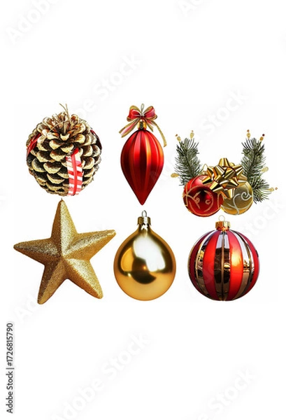 Fototapeta various decorative objects for the Christmas holidays