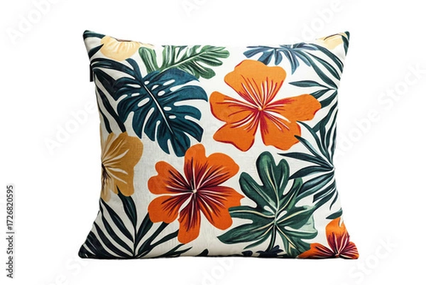 Fototapeta Modern printed cushion isolated on transparent background