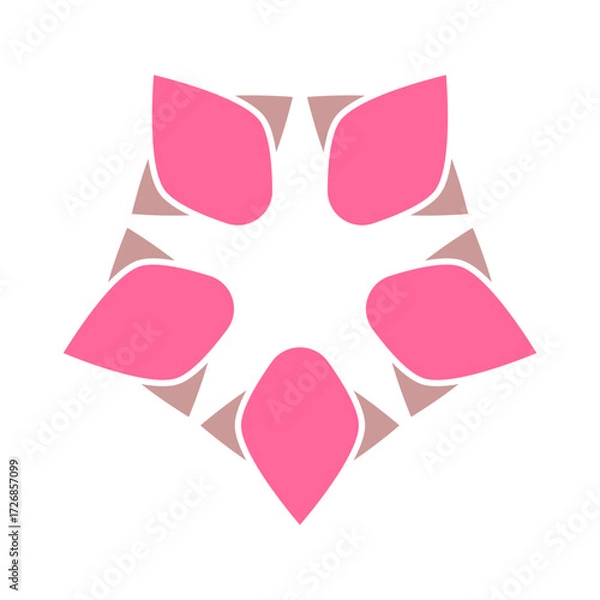 Fototapeta transparent elements for the Hispanic Heritage Month design. Abstract illustration of simple Flower blooms and Negative spaces of simple stars with soft colors