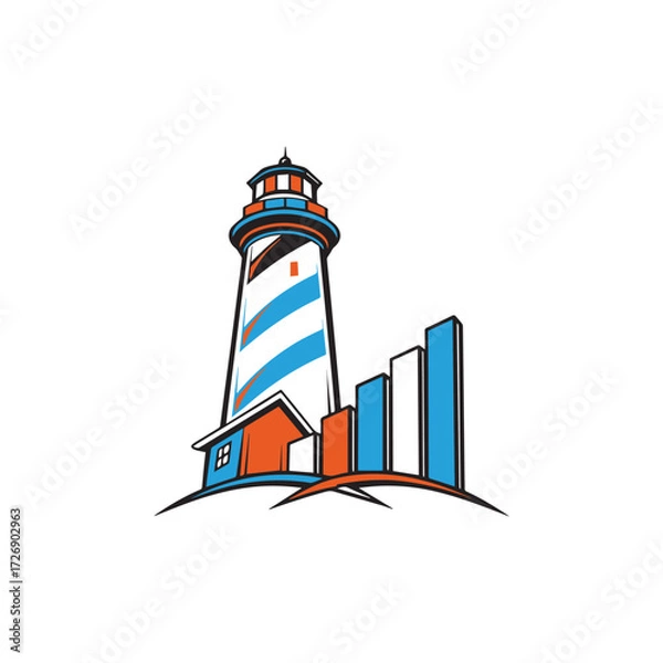 Fototapeta lighthouse icon vector illustration