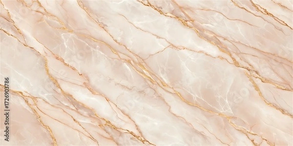 Fototapeta A luxurious pink marble slab with intricate golden veins and a polished, reflective surface image photo mockup