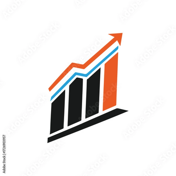 Obraz business graph with arrow