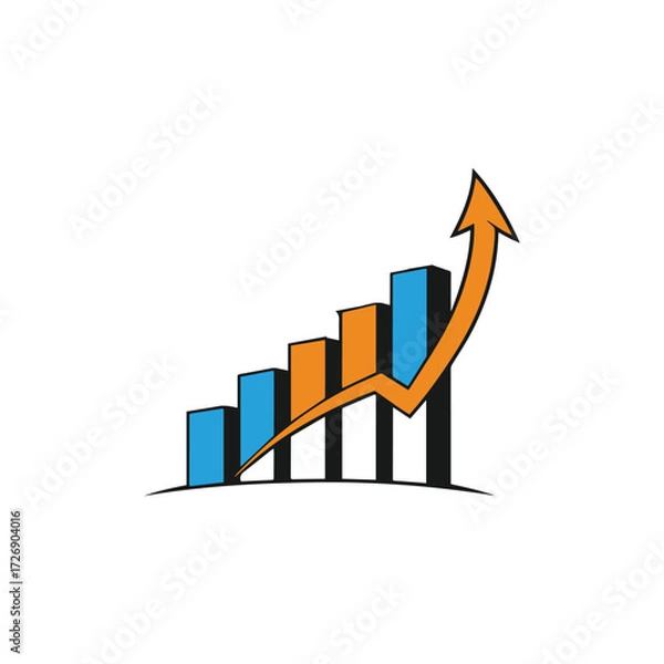 Obraz business graph with arrow