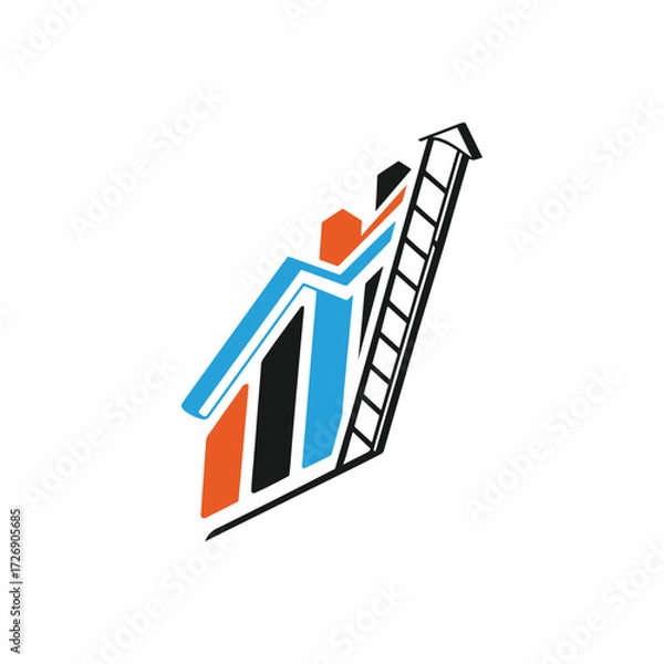 Obraz business graph with arrow