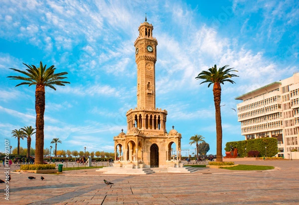 Fototapeta Izmir zegarowy wierza w Konak kwadracie, Turcja