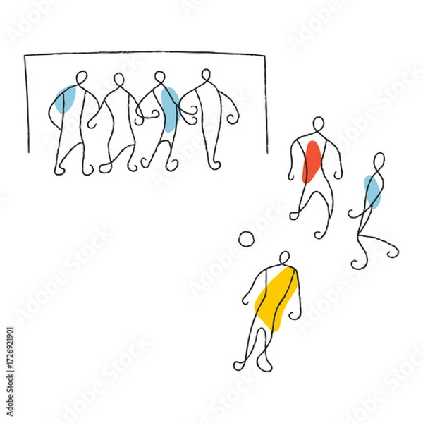 Fototapeta Soccer game minimalist vector illustration