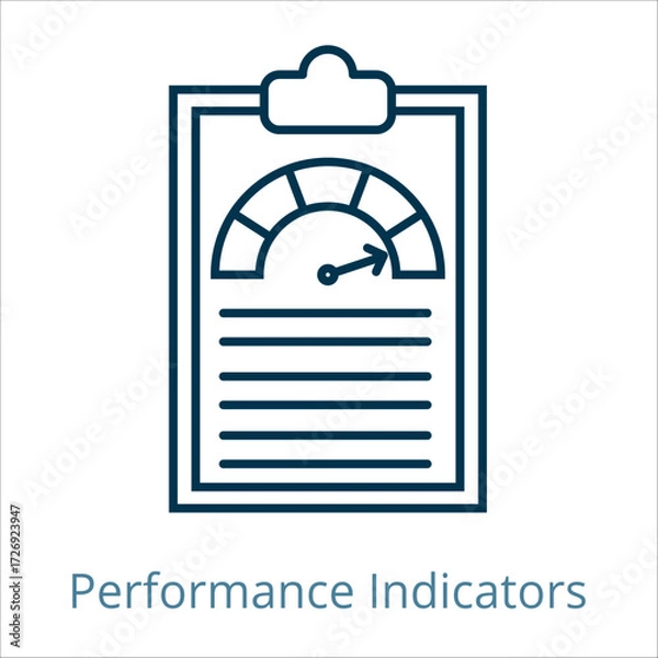 Obraz Performance Indicator icon vector illustration, simple line element Performance Indicator with editable stroke, Performance Indicator simple icon, Performance Indicator icon line style vector image