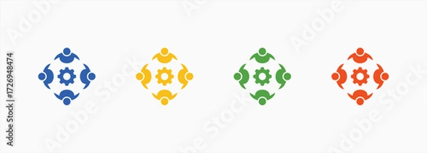 Obraz Team Collaboration Icon Color Multiple Style