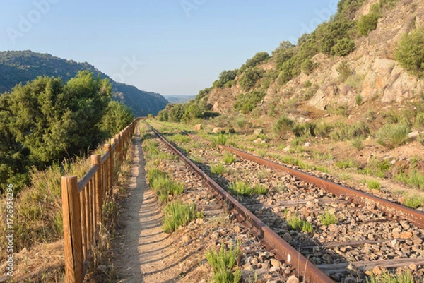 Obraz Train Railway trail, walking experience between Portugal and Spain