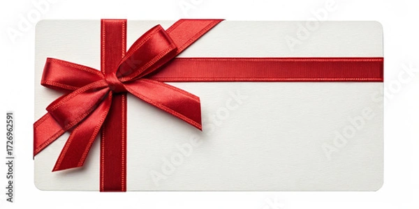 Fototapeta Elegant White Gift Envelope with Red Satin Ribbon and Bow on Transparent Background
Festive Holiday Envelope Decorated with Red Ribbon and Border – Isolated PNG