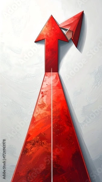 Obraz Red arrow upward growth