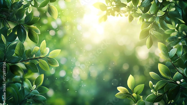 Obraz spring green leaves background for copyspace