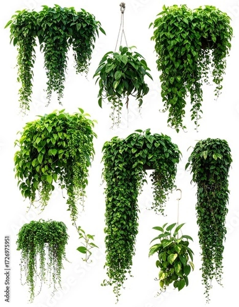 Obraz Hanging plants, lush greenery