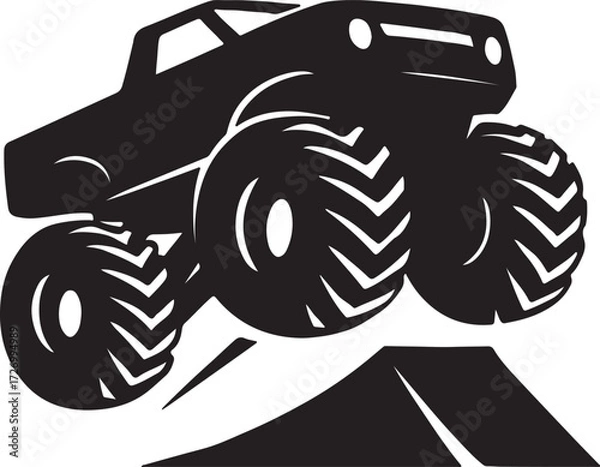 Obraz MONSTER TRUCK VECTOR SILHOUETTE