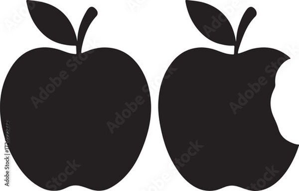 Obraz APPLE VECTOR SILHOUETTE