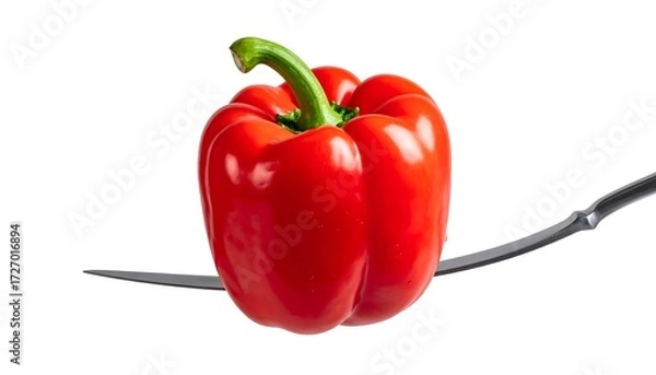 Obraz Red bell pepper on a fork