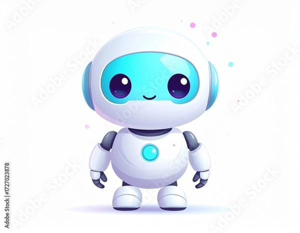 Obraz A friendly and cute robot assistant, symbolizing the future of machine learning and artificial intelligence innovation