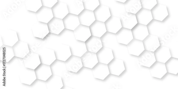 Fototapeta Abstract geometric hexagonal or white background, dark hexagon wallpaper or geometric abstract design, luxury white Pattern wallpaper Illustration, hexagonal  modern abstract polygonal pattern. 