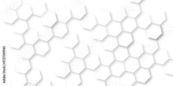 Fototapeta Abstract geometric hexagonal or white background, dark hexagon wallpaper or geometric abstract design, luxury white Pattern wallpaper Illustration, hexagonal  modern abstract polygonal pattern. 