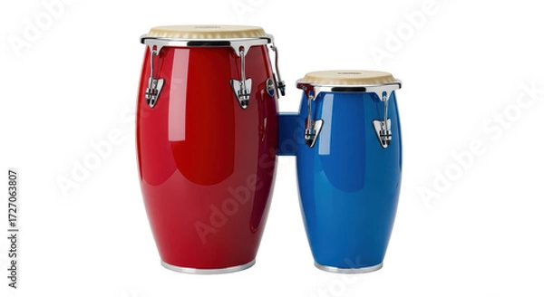 Obraz Isolated pair of colorful conga drums for Afro-Cuban percussion Latin American music