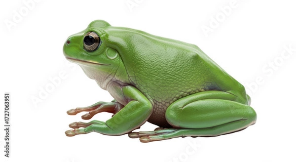 Obraz Isolated Green Tree Frog, Australian wildlife amphibian species from Australia and New Guinea