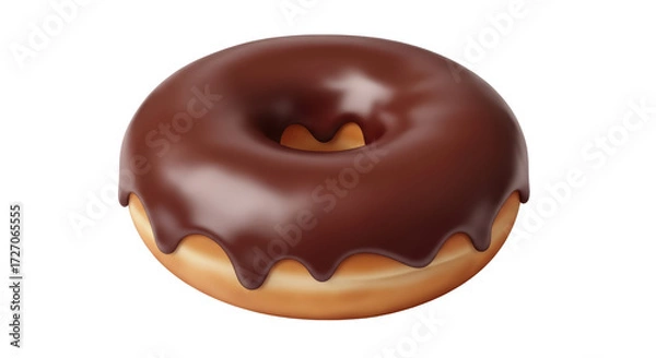 Obraz Isolated doughnut with chocolate frosting, a tasty treat for desserts and sweet occasions