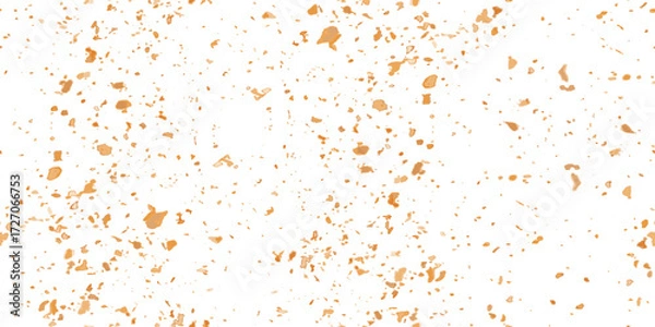 Obraz Biscuit crumbs top view bg as a seamless pattern. Bright yellow cookie pieces or crunches on the table surface. Scattered broken crushed nuts isolated on white. Vector illustration.