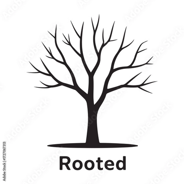 Fototapeta Black Tree Silhouette Vector illustration eps