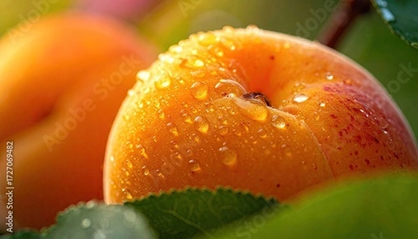 Fototapeta Close up of a ripe apricots