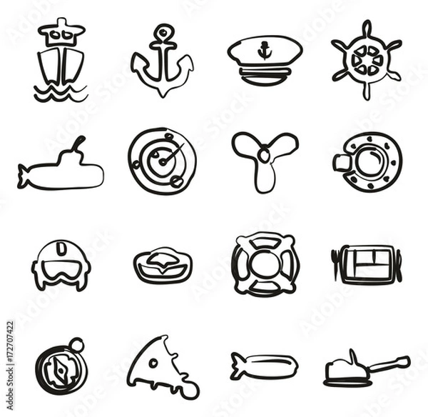 Obraz Navy Icons Freehand