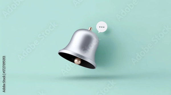 Fototapeta Notification bell transforms, alert and high fidelity