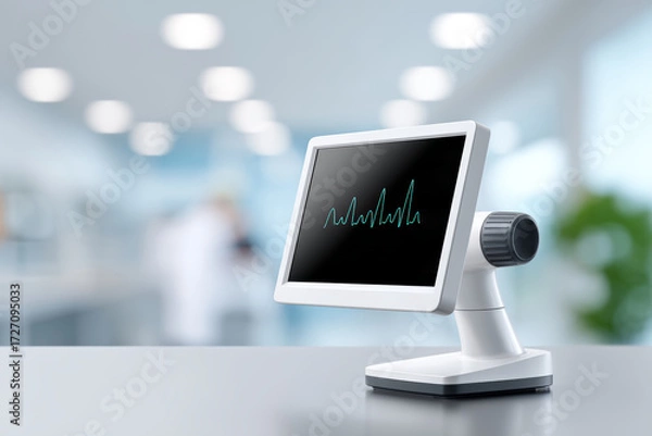 Fototapeta Electrical frequency waveforms displayed on oscilloscope show accuracy