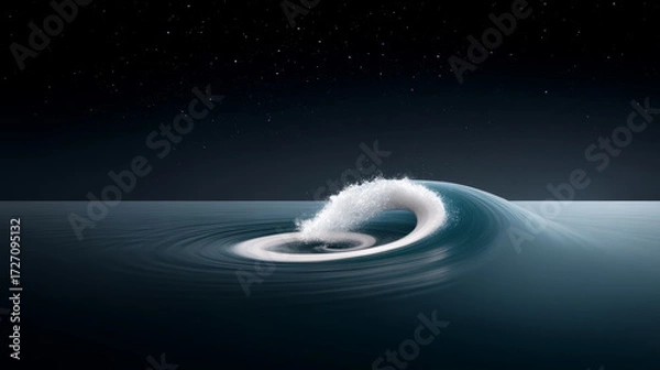 Fototapeta Ocean swirl creates spiral pattern, hypnotic and mesmerizing in its beauty