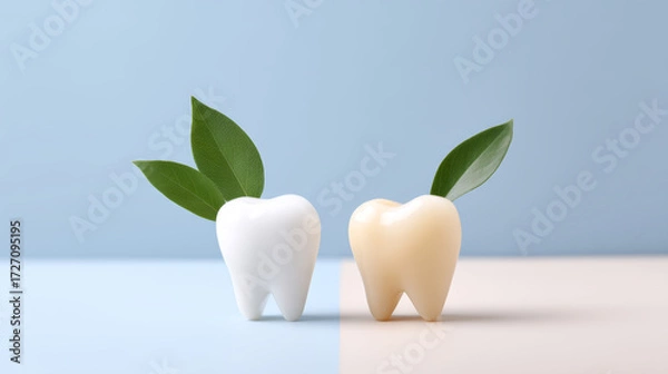Fototapeta Healthy enamel versus eroded enamel makes you want to smile with confidence