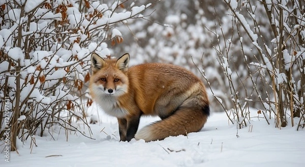 Fototapeta Red Fox in Winter.