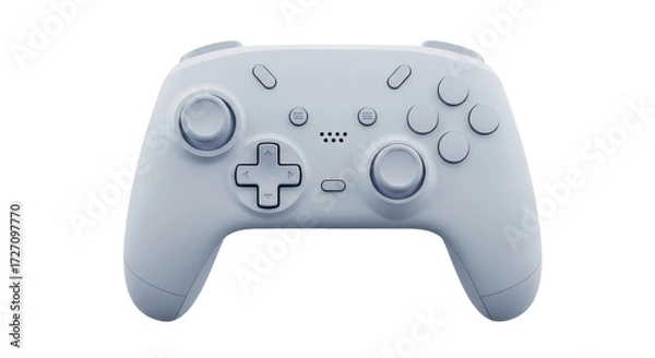 Obraz Isolated light blue modern wireless game controller, playing a video game with a gamepad